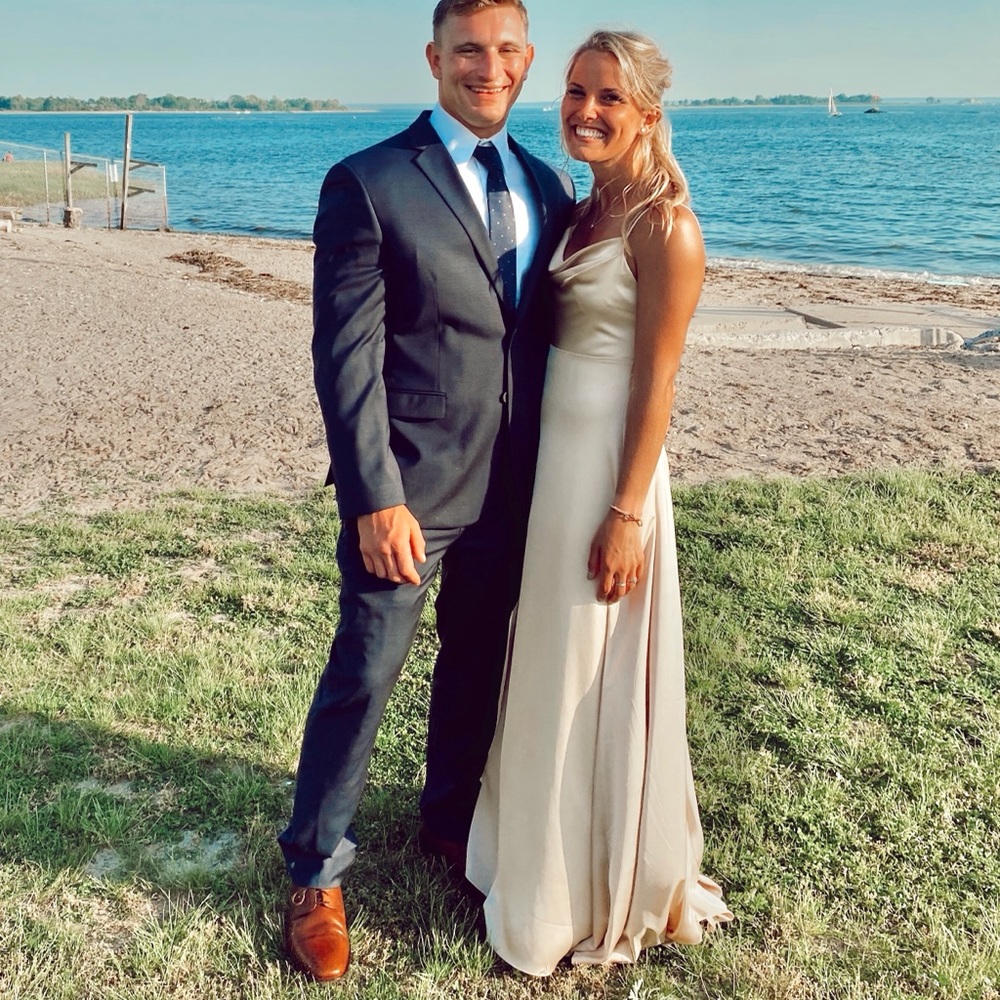 reformation champagne dress